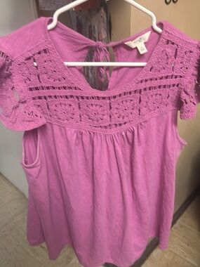 Universal Thread Pink Crochet-Detail Sleeveless Women's Camisole